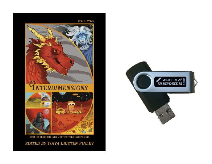 Interdimensions book cover and USB Drive