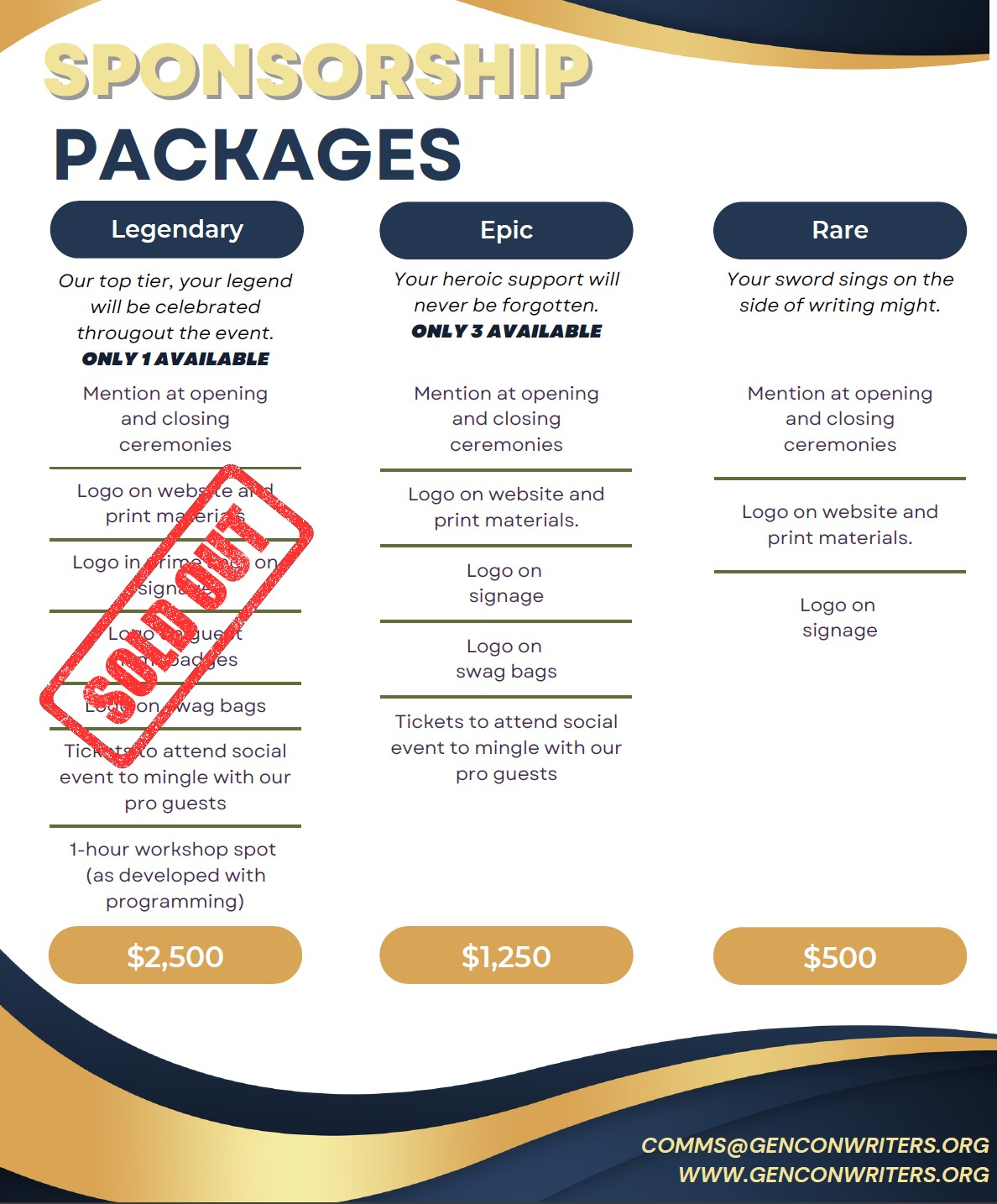 Announcing Legendary Sponsor: The Scalzi Family Foundation!